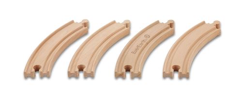 Everearth Rails de train en bois coude 17,8 cm 4 parties