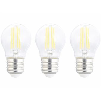 Luminea : 3 ampoules LED filament E27 à intensité variable - 4 W - 470 lm - Blanc neutre - 1