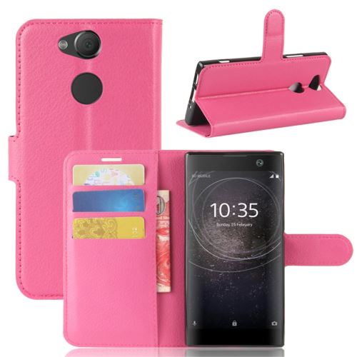 Etui en PU litchis support rose pour Sony Xperia XA2
