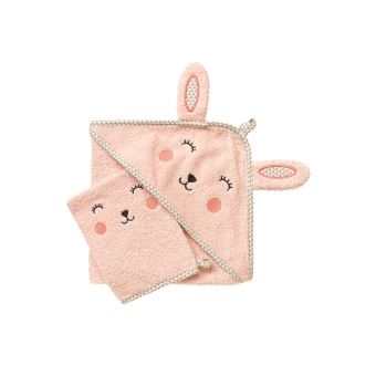 Vertbaudet Cape De Bain Bebe A Capuche Brodee Animaux Rose 70x70 Gants Sorties De Bain Serviettes Achat Prix Fnac