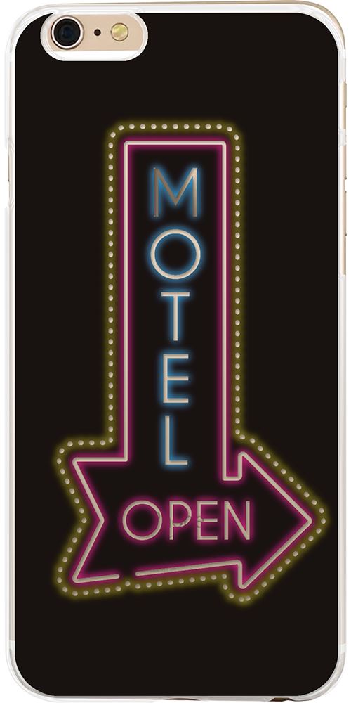 Coque rigide noire holographique motel pour iPhone SE (2020)/8/7/6S/6