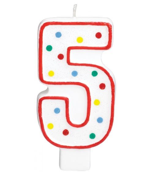 Am bougie d'anniversaire 5 ans rouge 19 cm