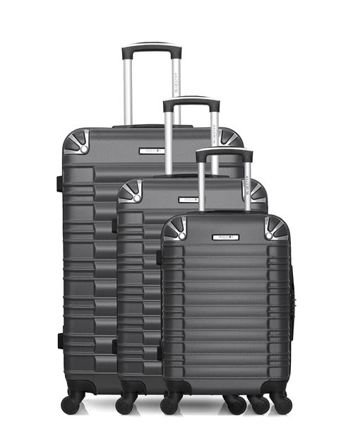 Set de 3 valises BLUESTAR | LIMA Gris Foncé en ABS