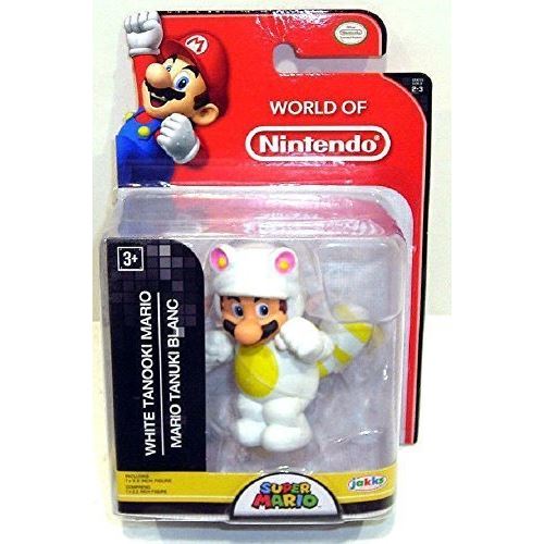 Mini figurine super mario blanche de 2,5 po Tanooki de World of Nintendo