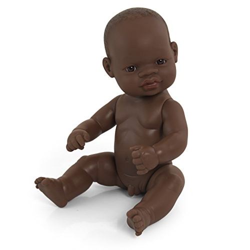 Miniland 12.63 '' Anatomically Happy Newborn Baby Doll, African Boy