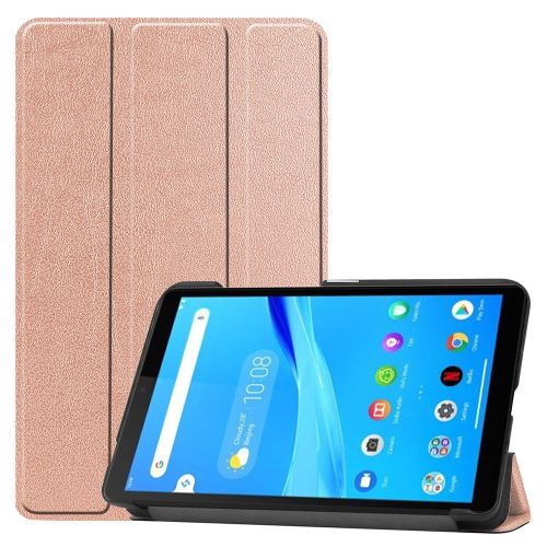 Générique Or Rose Etui En Pu Peau De Litch Avec Support Tri-Pliure Pour Votre Lenovo Tab M7 Tb-7305 - Image 1