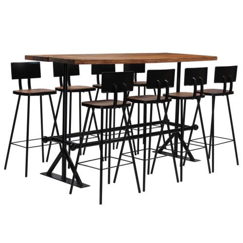 vidaXL Barset massief gerecycled hout 9-delig