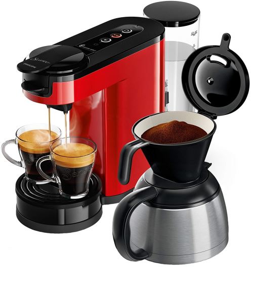 Philips Senseo Hd6592/80 Switch 2 En 1 Machine À Café, Rouge
