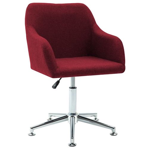vidaXL Eetkamerstoelen draaibaar 2 st stof wijnrood