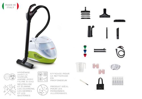 Nettoyeur vapeur Polti Fav 80 Turbo Intelligence Lecoaspira 2450 W Blanc et Vert