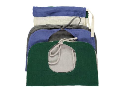 Camomile London - BIB SETS NEW - TWO TONE - DOUBLE LAYER REVERSIBLE BIB/2 Royal Blue - Slate Forest - Ash Grey