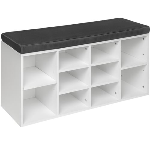 TecTake Meuble à chaussures banc - gris/blanc