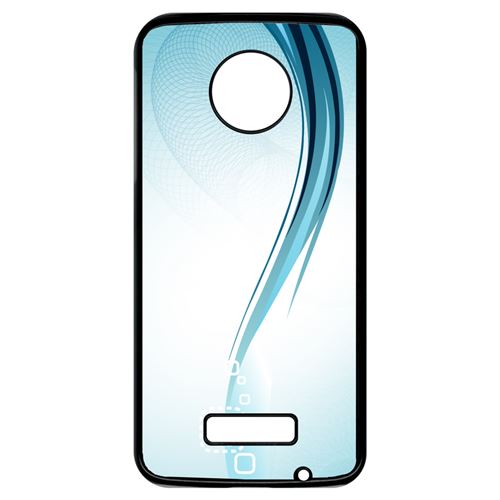 Coque My-Kase pour Moto Z - forme bleu arrondi - Plastique Noir