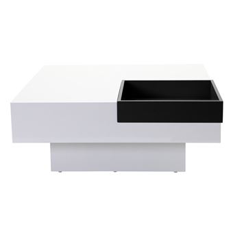 20 Sur Table Basse Design Laquee Blanche Plateau Noir Amovible Teena Achat Prix Fnac
