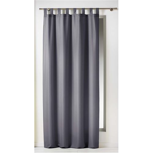 Rideau a passants 140 x 260 cm polyester uni essentiel Beton