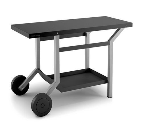 FORGE ADOUR Table roulante acier noir et gris clair mat