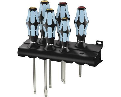 Wera 3334/6 pour latelier Jeu de tournevis 6 pièces vis à fente, cruciforme Phillips