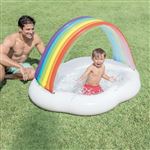 Paris Prix - Piscine Gonflable Enfant rainbow 142cm Blanc