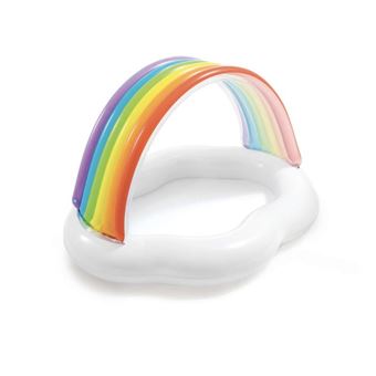 Paris Prix - Piscine Gonflable Enfant rainbow 142cm Blanc