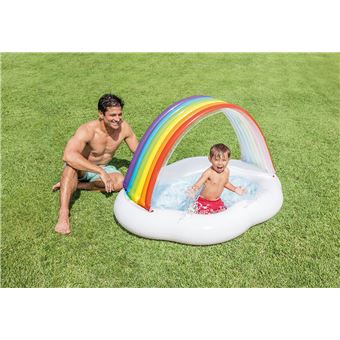 Paris Prix - Piscine Gonflable Enfant rainbow 142cm Blanc