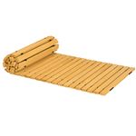 Allée chemin de jardin en lattes de bois enroulable - dim. 185L x 60l x 1,9H cm - bois de sapin pré-huilé
