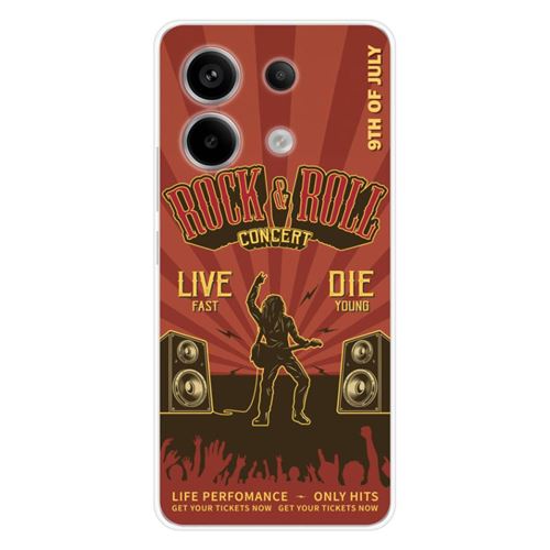 Coque en silicone imprimée compatible Xiaomi Redmi Note 13 Pro 5G Rock and roll