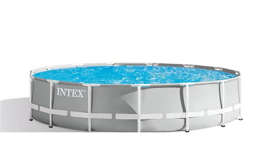 Kit piscine tubulaire Intex Prism Frame ronde 4,57 x 1,07 m + 6 cartouches de filtration + Aspirateur