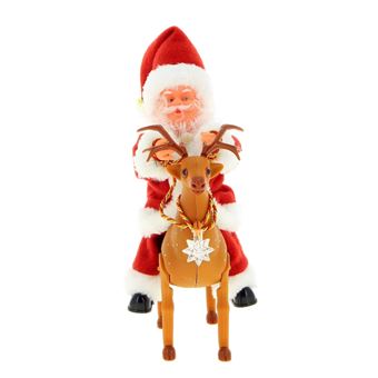 -3€90 sur Fomax Père Noël automate musical sur son Renne - Hauteur 30 -3€90 sur Fomax Père Noël automate musical sur son Renne - Hauteur 30