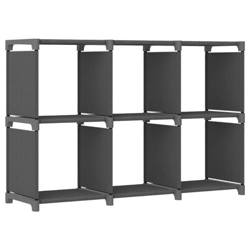 vidaXL Étagère d'affichage 6 cubes Gris 103x30x72,5 cm Tissu