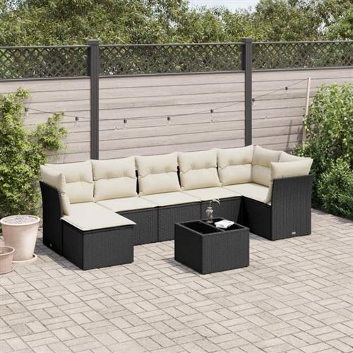 Non Communiqué Noir Salon De Jardin Modulable Vidaxl Rotin 8 Pieces X 289 X 69 7 Personnes