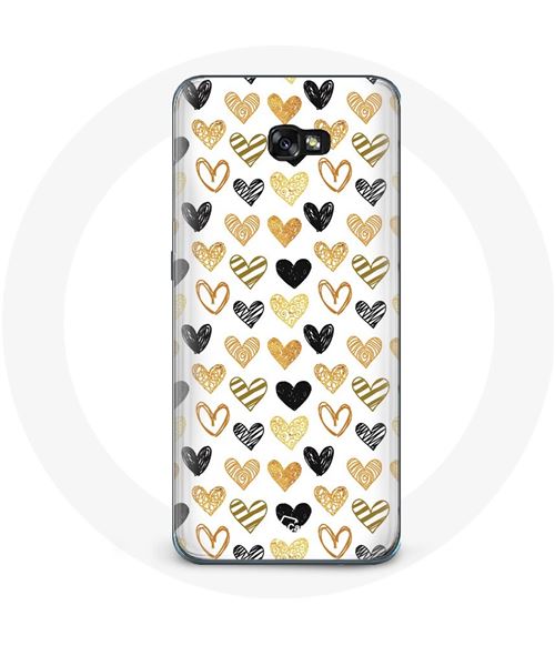 Coque pour Samsung Galaxy A3 2016 Fond de texture abstraite coeurs noirs Maniacase