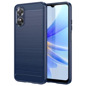 Coque pour Oppo A17 - housse etui silicone gel carbone + film ecran - BLEU FONCE - htdmobiles - 1