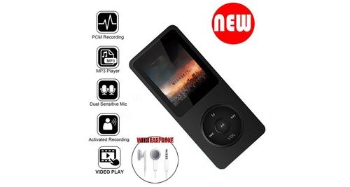 Mini lecture mp3 mp4 lecteur de musique sonore sans perte enregistreur fm carte tf 80 heures - noir