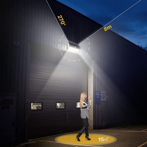 Lampe Solaire Exterieur Detecteur De Mouvement 140 LED, Spot Solaire  Exterieur A