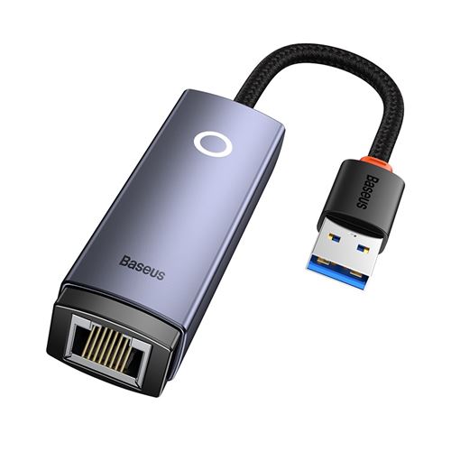 Adaptateur BASEUS WKQX000013 USB-A Conversion RJ45 100Mbps Max Grise