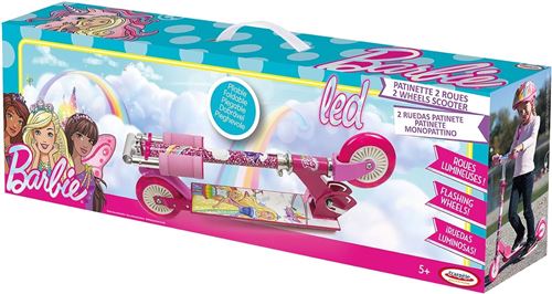 Trottinette Pliable 2 Roues Led - Barbie Multicolore - Roller enfant -  Achat & prix
