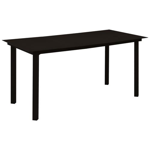 Non Communiqué Noir Vidaxl Table À Dîner De Jardin 150X80x74 Cm Acier Et Verre