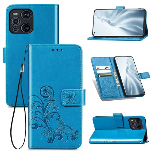 MPFRANCE Housse pour OPPO Find X3 Pro Bleu [Fleur de Lys]