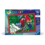 CreArt Kids 31x21cm Perroquets, Kit de peinture par numéros Numéro d'Art, Des 7 ans, 25854,