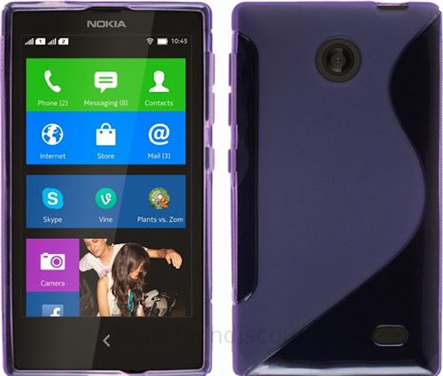 Housse etui coque pochette silicone gel fine pour Nokia X / X+ + film ecran - MAUVE - htdmobiles