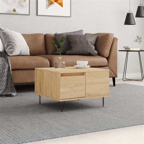 Non Communiqué Marron Table Basse Chêne Sonoma 55X55x36,5 Cm Bois D Ingénierie