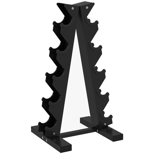 Support d'haltères à 5 niveaux - support de stockage d'haltères - charge max. 100 Kg - acier noir