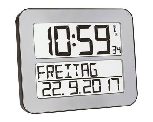 Tfa Dostmann Timeline Max Radio Controlled Clock Argent&eacute;