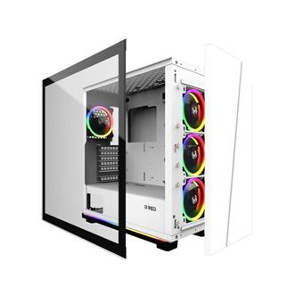 Boîtier PC Gamer ATX - Blanc RGB White Destroyer Strip-G - Boitier PC -  Achat & prix