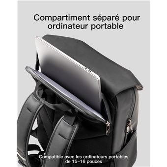 Sac à Dos Femme Homme Antivol, Sac Ordinateur 17 Pouces Sac à Dos Vélo  Résistant aux Éclaboussements, avec Port d'Écouteurs/Câble et Zip d'Accès