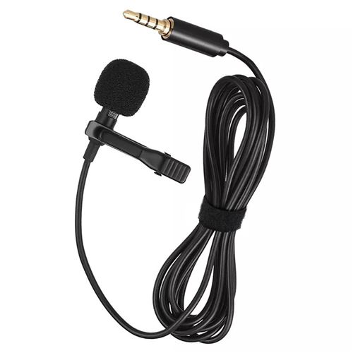 Non Communiqué Noir Micro Cravate Jack 3.5Mm Omnidirectionnel Longueur Câble 3 Mètres Puluz