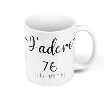 Fabulous Mug céramique J'Adore 76 Seine Maritime Departement Rouen - Tasse  et Mugs - Achat & prix