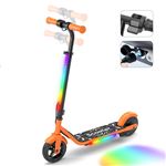 Trottinette Électrique Enfant iScooter K2Pro Orange-3 Vitesses (5/10/16 km/h)-Moteur 150W- Pneus 6’’-LED Multicolores- 6-12 Ans Pour Cadeau