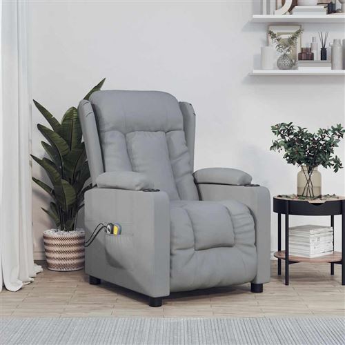Non Communiqué Gris Vidaxl Fauteuil Électrique De Massage, Siège Inclinable Avec Dossier Et Repose-Pied, Fauteuil Releveur, Chaise De Relaxation Salon Maison Intérieur, Clair Tissu 3098789
