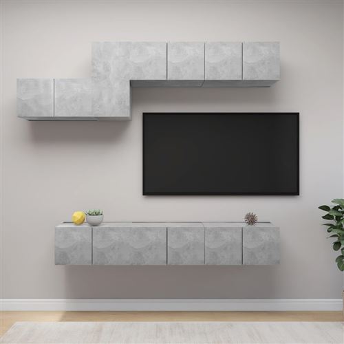 VIDAXL - Ensemble Meuble TV - 7 Pièces - Gris - Image 2